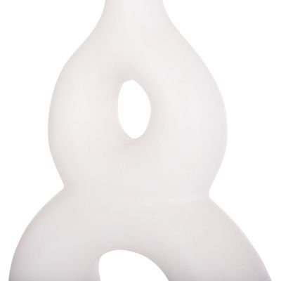 TABLE DECORATIVE VASE FIORIN HM4666.02S TERRACOTA IN WHITE--21x7.5x31Hcm.