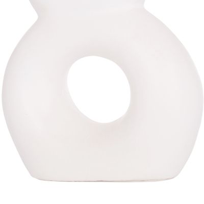 TABLE DECORATIVE VASE FIORIN HM4666.02S TERRACOTA IN WHITE--21x7.5x31Hcm.