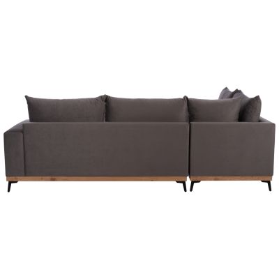 MESINA corner sofa, gray, high leg, 2pcs, left corner, stain-resistant and water-repellent fabric