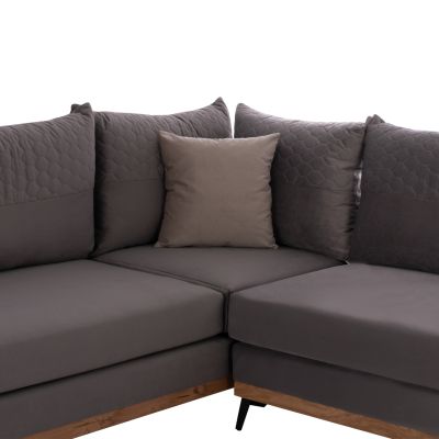 MESINA corner sofa, gray, high leg, 2pcs, left corner, stain-resistant and water-repellent fabric