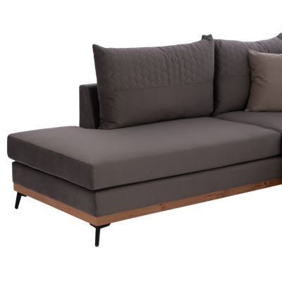 MESINA corner sofa, gray, high leg, 2pcs, left corner, stain-resistant and water-repellent fabric