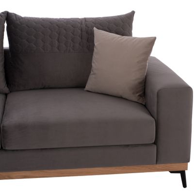 MESINA corner sofa, gray, high leg, 2pcs, left corner, stain-resistant and water-repellent fabric