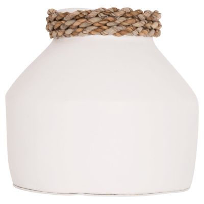 TABLE DECORATIVE VASE CAMMER HM4687.02XS TERRACOTA IN WHITE--Φ16x15Hcm.