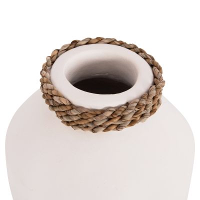 TABLE DECORATIVE VASE CAMMER HM4687.02XS TERRACOTA IN WHITE--Φ16x15Hcm.
