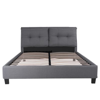 BED WITH MATTRESS BILLIE HM21284.03 GREY FABRIC--FOR MATTRESS 160x200cm