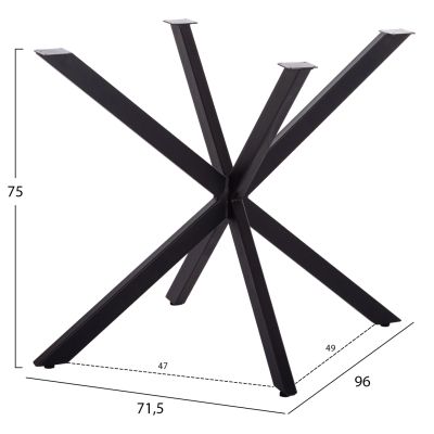 TABLE BASE/LEGS METAL IN CROSS DESIGN HM6255 FOR TABLETOP 120x80cm--BLACK