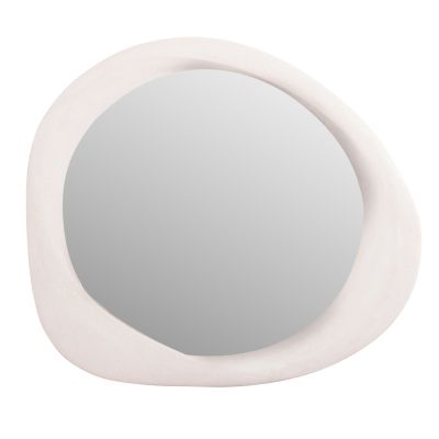 WALL MIRROR OVAL SERIES SANTORINI HM4511 MDF IN OFF-WHITE 82x3,5x74Hcm.