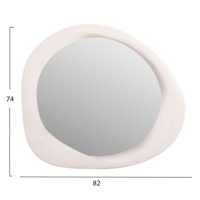WALL MIRROR OVAL SERIES SANTORINI HM4511 MDF IN OFF-WHITE 82x3,5x74Hcm.