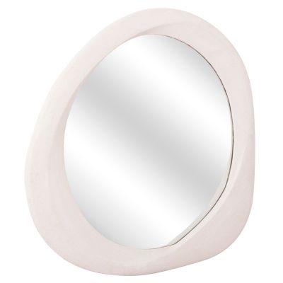 WALL MIRROR OVAL SERIES SANTORINI HM4511 MDF IN OFF-WHITE 82x3,5x74Hcm.