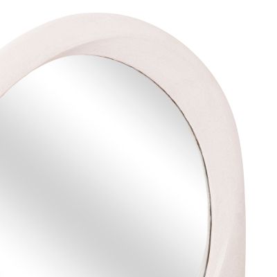 WALL MIRROR OVAL SERIES SANTORINI HM4511 MDF IN OFF-WHITE 82x3,5x74Hcm.