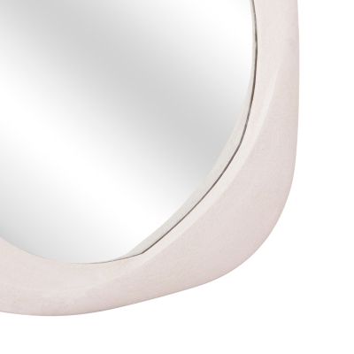 WALL MIRROR OVAL SERIES SANTORINI HM4511 MDF IN OFF-WHITE 82x3,5x74Hcm.
