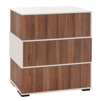 SHOE RACK 3 LEVELS MIRABELL HM8938.11 MELAMINE IN WALNUT-WHITE 90Χ30Χ93Hcm.