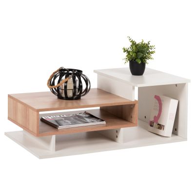 ХОЛНА МАСА ROSAMUND HM8868.11 МЕЛАМИН В БЯЛО И НАТУРАЛНО 90x50x24,5-35Hcm.