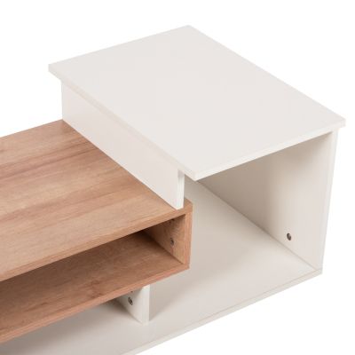 ХОЛНА МАСА ROSAMUND HM8868.11 МЕЛАМИН В БЯЛО И НАТУРАЛНО 90x50x24,5-35Hcm.