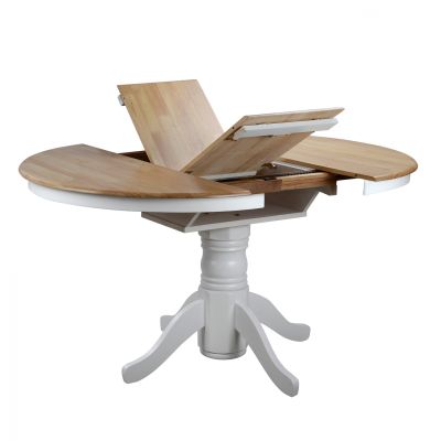 Трапезна маса Wooden White Wash ''106+40x106x78 cm Country Style HM0161