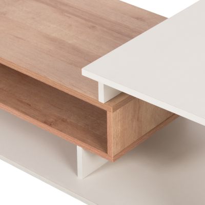 ХОЛНА МАСА ROSAMUND HM8868.11 МЕЛАМИН В БЯЛО И НАТУРАЛНО 90x50x24,5-35Hcm.