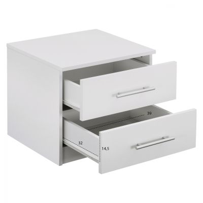 NIGHT STAND HM2220.05 WHITE 48x40,5x41,5 cm.