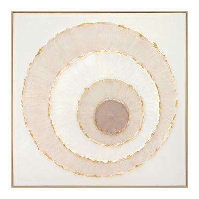 WALL PAINTING HM4559 WITH BEIGE PS FRAME-CANVAS CIRCLES 82x4,5x82Hcm.