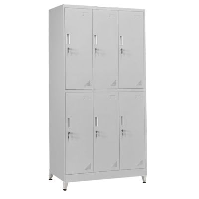 LOCKER METALLIC WITH LEGS BRAILA HM21102 6 CABINETS WITH KEY LOCKS IN LIGHT GREY 90x45x195Hcm.