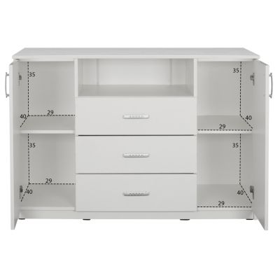 BEDROOM FURNITURE SET 6PCS ADLER HM11759.03 MELAMINE IN WHITE-FOR MATTRESS 160x200cm