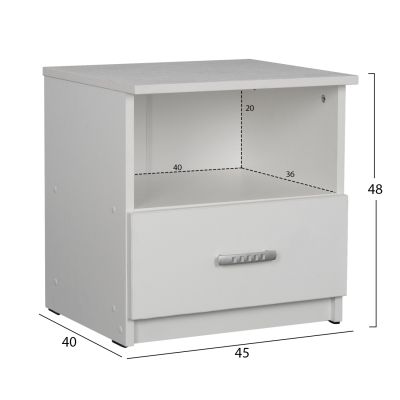 BEDROOM FURNITURE SET 6PCS ADLER HM11759.03 MELAMINE IN WHITE-FOR MATTRESS 160x200cm