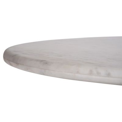 DINING TABLE OVAL PURGER HM9715 SOLID MANGO WOOD-WHITE MARBLE 180x90x76Hcm.