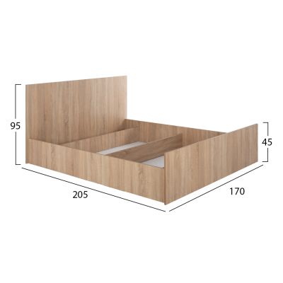 BEDROOM FURNITURE SET 6PCS ADLER HM11759 MELAMINE IN SONAMA OAK-FOR MATTRESS 160x200cm