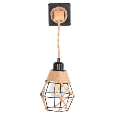 WALL SCONCE KINAN HM4466 METAL-ROPE 15.5x21x44Hcm.