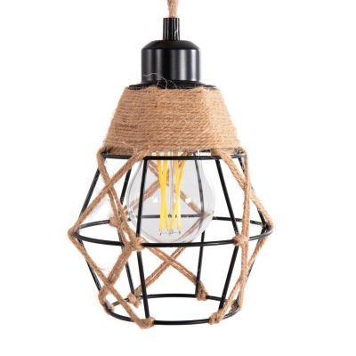 WALL SCONCE KINAN HM4466 METAL-ROPE 15.5x21x44Hcm.