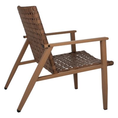 КРЕСЛО FELIPE HM5868.01 МЕТАЛ ВИД НА ДЪРВО И РАТАНОВА КОЖА ВИД 63,5x75,5x77Hcm.