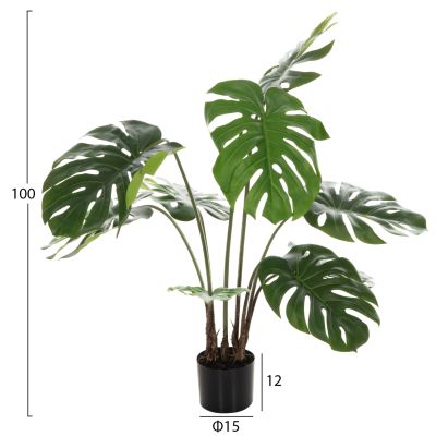 DECORATIVE SYNTHETIC PLANT HM7991 MONSTERA TREE IN POT 100H cm.