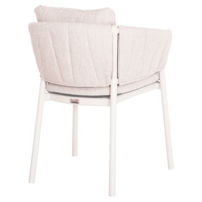 DINING CHAIR SHANKS HM6207.02 CREAM WHITE ALUMINUM & BEIGE OLEFIN FABRIC 63x60.5x75-77Hcm.