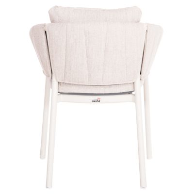 DINING CHAIR SHANKS HM6207.02 CREAM WHITE ALUMINUM & BEIGE OLEFIN FABRIC 63x60.5x75-77Hcm.