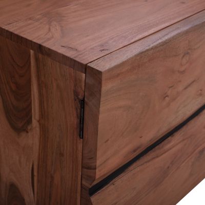 ТВ Мебели HM8174.11 Алисия Акациево дърво Масив Естествено 130x43x66 см.