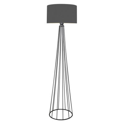 FLOOR STANDING LAMP HM7581.01 BLACK PILLAR, DARK GREY CAP