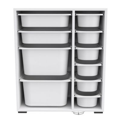 CHEST OF DRAWERS SANI HM18212.01 MELAMINE IN WHITE-10 WHITE P.E. DRAWERS 69,5x30x83Hcm.