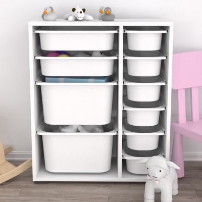 CHEST OF DRAWERS SANI HM18212.01 MELAMINE IN WHITE-10 WHITE P.E. DRAWERS 69,5x30x83Hcm.