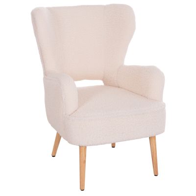 ARMCHAIR MYLIE HM8394.23 WHITE BOUCLE FABRIC 66x76x90Hcm.