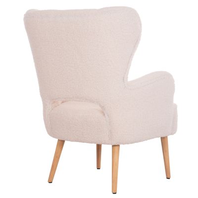 ARMCHAIR MYLIE HM8394.23 WHITE BOUCLE FABRIC 66x76x90Hcm.