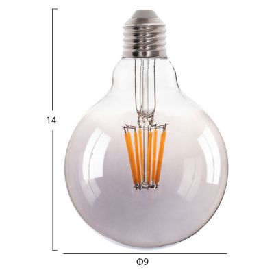 LIGHT BULB HM4050.03 GLOBO LED FILAMENT 8W E27 3000K SMOKE DIMMABLE