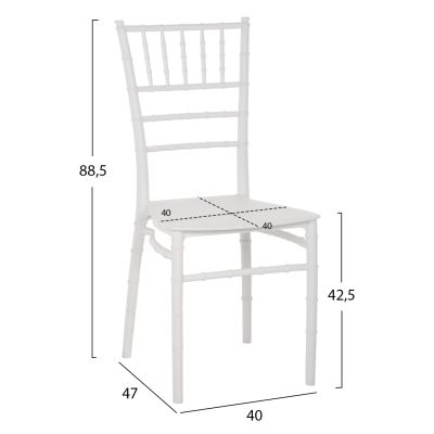 CHAIR POLYPROPYLENE CATERING HM8058.31 TIFFANY IN WHITE 39x46x88Υεκ.