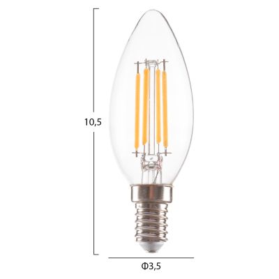 LIGHT BULB HM4048.01 LED FILAMENT 4W E14 3000K CLEAR DIMMABLE