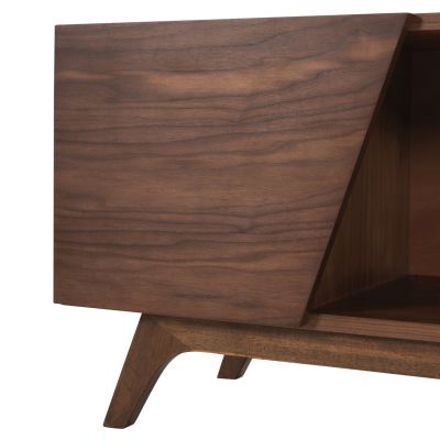 TV CABINET HUDSON HM9748 MDF WITH WALNUT VENEER IN WALNUT AND DAREK GREY COLOR 180x40x50Hcm.