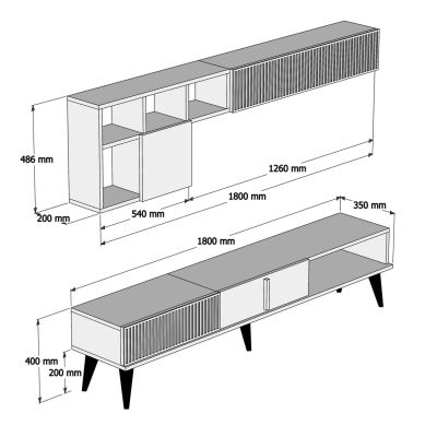 КОМПОЗИЦИЯ ЗА ХОЛ HM11845.03 3БР. ОРЕХ-БЯЛ МРАМОР ВИД