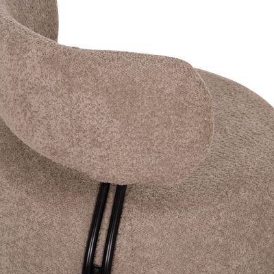 LOUNGE CHAIR ROUND KARSEN HM9598.08 DARK BEIGE BOUCLE FABRIC 79x82x74Hcm.