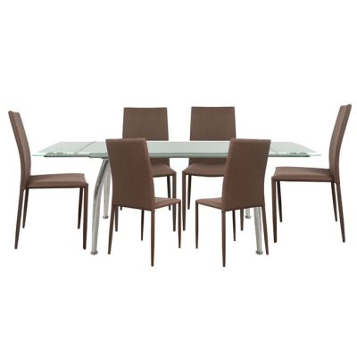 Set dining table 7 pieces Table Loca 170x80- Teta Brown HM10009.03