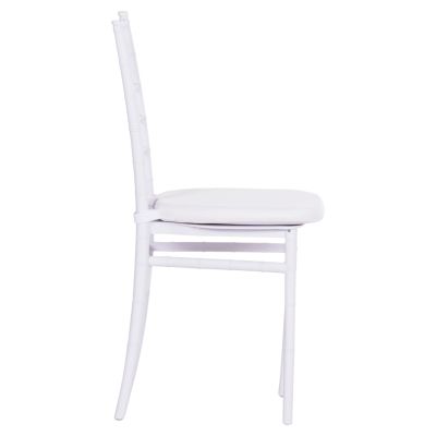 CATERING CHAIR TIFFANY WITH CUSHION HM21104 WHITE POLYPROPYLENE 39x47x89Hcm.