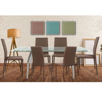 Set dining table 7 pieces Table Loca 170x80- Teta Brown HM10009.03