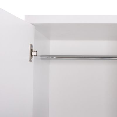 ГАРДЕРОБ BAILEY HM337.05 2-КРИЛЕН 3 РАФТА МЕЛАМИНОВ В БЯЛО 60Χ43Χ181H см.