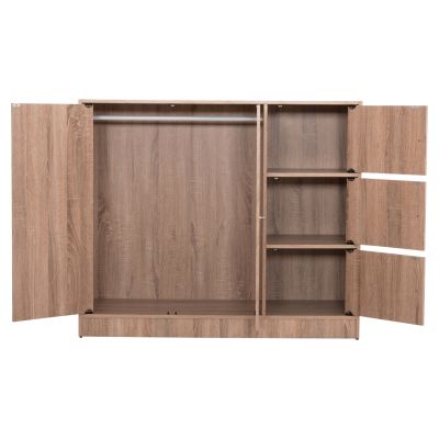 CABINET WITH 4 STORAGE SPACES MATIN HM2480.02 SONAMA OAK MELAMINE 117x39,5x99,5Hcm.